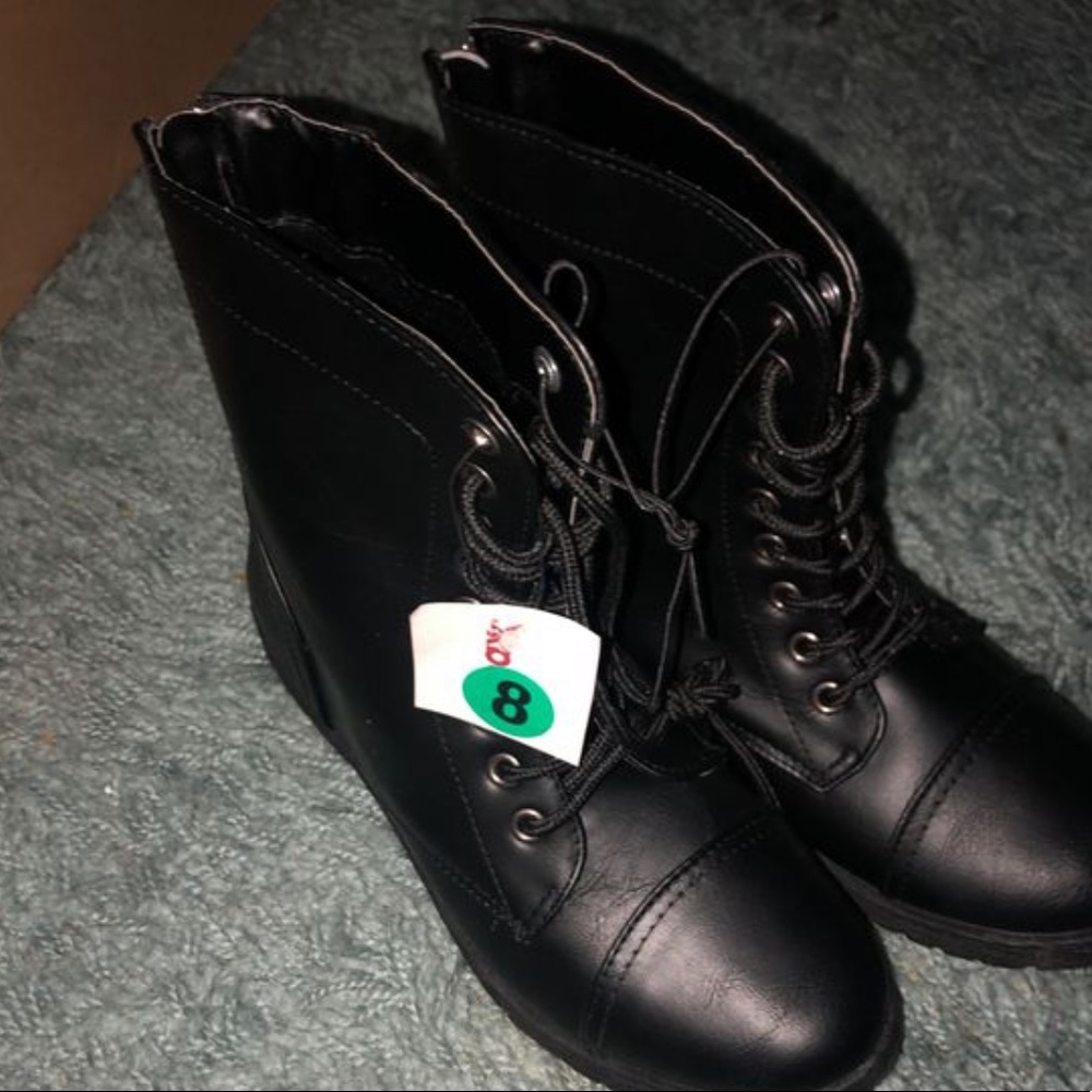 Brand new black combat boots